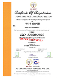 ISO 22000 Certificate