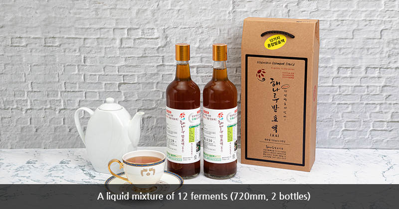 A liquid mixture of 12 ferments